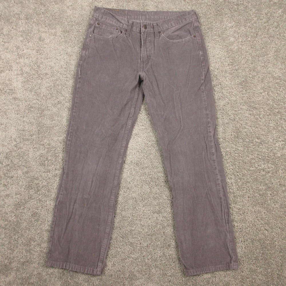 Levis Pants Mens 31x27 (Tag 31x30) Gray 514 Slim Straight Corduroy 5 Pocket